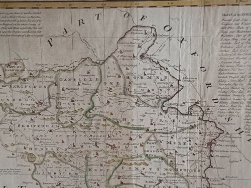 IMPRESSIVE LARGE FRAMED AND GLAZED COLOURED MID18TH CENTURY MAP OF BERKSHIRE BY EMAN BOWEN DATED 1756 - ADDITIONAL PHOTO 3