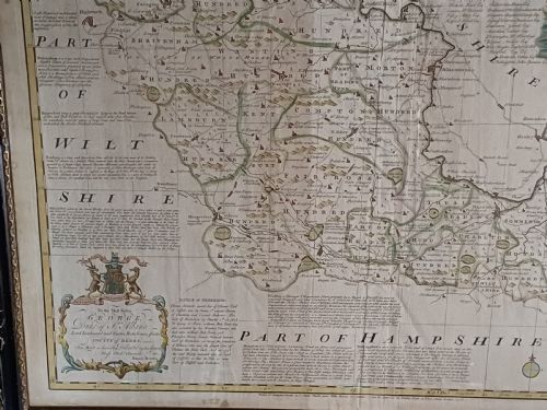 IMPRESSIVE LARGE FRAMED AND GLAZED COLOURED MID18TH CENTURY MAP OF BERKSHIRE BY EMAN BOWEN DATED 1756 - ADDITIONAL PHOTO 7
