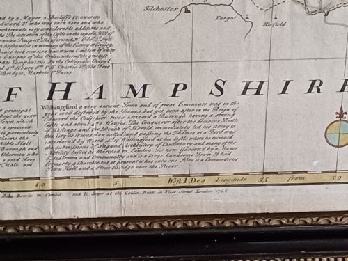 IMPRESSIVE LARGE FRAMED AND GLAZED COLOURED MID18TH CENTURY MAP OF BERKSHIRE BY EMAN BOWEN DATED 1756 - ADDITIONAL PHOTO 12