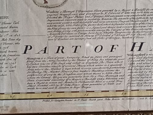 IMPRESSIVE LARGE FRAMED AND GLAZED COLOURED MID18TH CENTURY MAP OF BERKSHIRE BY EMAN BOWEN DATED 1756 - ADDITIONAL PHOTO 13