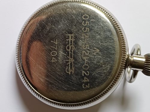 SOLD CL WW2 ZENITH HS3 BRITISH ROYAL NAVY ISSUED POCKET WATCH ISSUE NO 7704 LATER UPDATED WITH DECIMAL DIAL DATING CIRCA 1940 - ADDITIONAL PHOTO 7