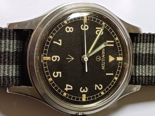 reserved bc pp raf issued hamilton 6b9101000 cal 75 navigation or pilots watch circa 1967 - CATEGORY: ANTIQUE WATCHES - DATED 1960