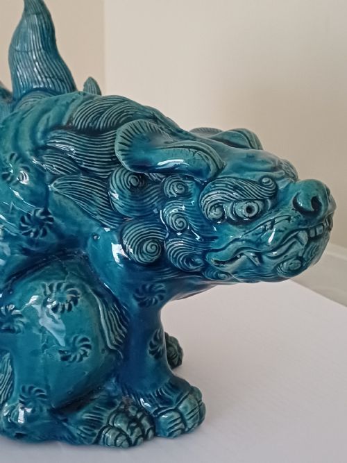 RESERVED MC FOR SALE A FINE PAIR OF JAPANESE TURQUOISE GLAZED SHI SHI DATING TO THE MEIJI PERIOD - ADDITIONAL PHOTO 7