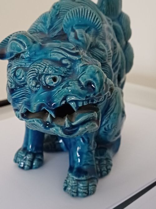 RESERVED MC FOR SALE A FINE PAIR OF JAPANESE TURQUOISE GLAZED SHI SHI DATING TO THE MEIJI PERIOD - ADDITIONAL PHOTO 12