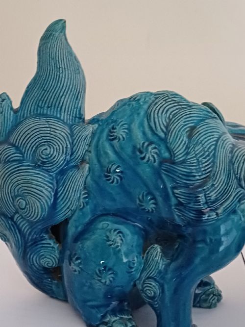RESERVED MC FOR SALE A FINE PAIR OF JAPANESE TURQUOISE GLAZED SHI SHI DATING TO THE MEIJI PERIOD - ADDITIONAL PHOTO 15