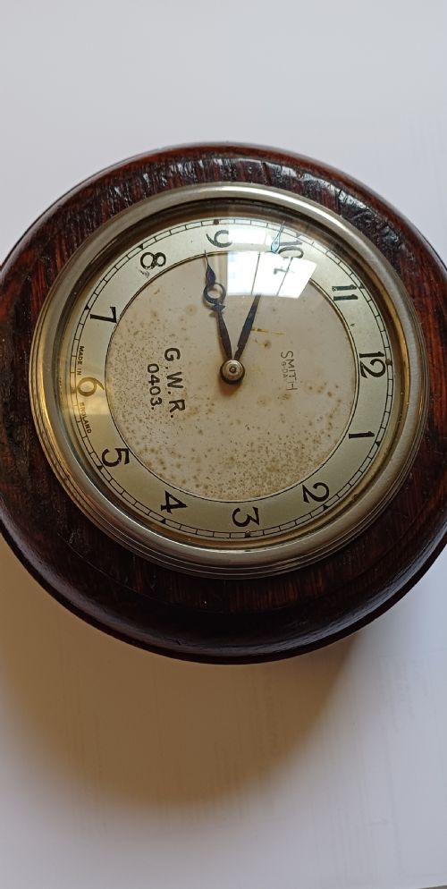 GREAT WESTERN RAILWAY 8DAY SIGNAL BOX PORK PIE TOOL CLOCK NO 0403 BY SMITH DATING PRE1939 - ADDITIONAL PHOTO 1