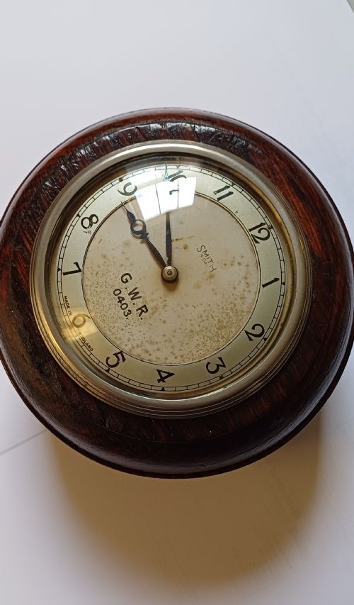 GREAT WESTERN RAILWAY 8DAY SIGNAL BOX PORK PIE TOOL CLOCK NO 0403 BY SMITH DATING PRE1939 - ADDITIONAL PHOTO 2