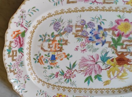 MINTON RECTANGULAR PLATTER IN THE CHINESE TREE PATTERN REF NO 1959 DATING CIRCA 1840 - ADDITIONAL PHOTO 2