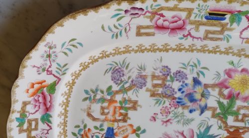 MINTON RECTANGULAR PLATTER IN THE CHINESE TREE PATTERN REF NO 1959 DATING CIRCA 1840 - ADDITIONAL PHOTO 4