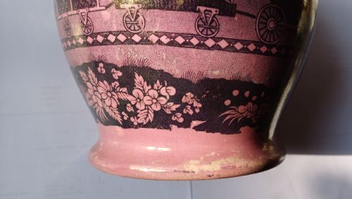 A RARE PINK LUSTRE JUG DEPICTING THE OPENING OF THE LIVERPOOL MANCHESTER RAILWAY DATING CIRCA 1830 - ADDITIONAL PHOTO 8