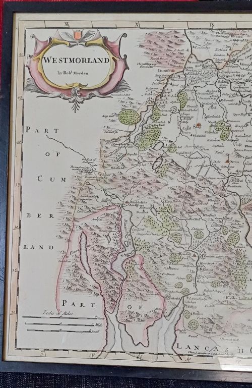 ANTIQUE MAP OF WESTMORLAND BY ROB'T MORDEN EARLY 18TH CENTURY0 - ADDITIONAL PHOTO 5