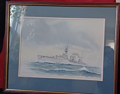 HMS DAUNTLESS 19171946 A MARITIME WATER COLOUR BY DON WILSON - ADDITIONAL PHOTO 1