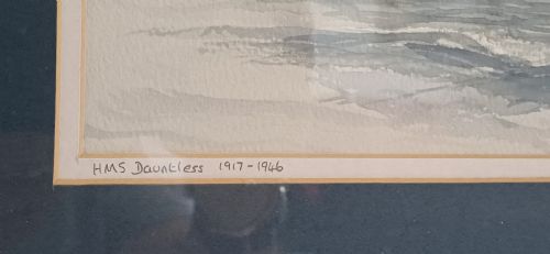HMS DAUNTLESS 19171946 A MARITIME WATER COLOUR BY DON WILSON - ADDITIONAL PHOTO 7