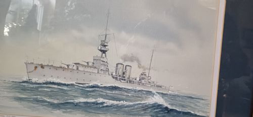 HMS DAUNTLESS 19171946 A MARITIME WATER COLOUR BY DON WILSON - ADDITIONAL PHOTO 9