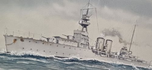 HMS DAUNTLESS 19171946 A MARITIME WATER COLOUR BY DON WILSON - ADDITIONAL PHOTO 10