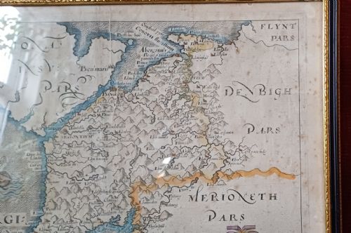 MAP OF CAERNARVONSHIRE BASED ON SAXTON'S 1579 MAP REDUCED BY WILLIAM HOLE FOR CAMDENS BRITANNIA 1637 EDITION - ADDITIONAL PHOTO 7