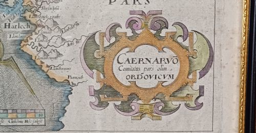 MAP OF CAERNARVONSHIRE BASED ON SAXTON'S 1579 MAP REDUCED BY WILLIAM HOLE FOR CAMDENS BRITANNIA 1637 EDITION - ADDITIONAL PHOTO 10