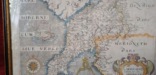 MAP OF CAERNARVONSHIRE BASED ON SAXTON'S 1579 MAP REDUCED BY WILLIAM HOLE FOR CAMDENS BRITANNIA 1637 EDITION - ADDITIONAL PHOTO 14