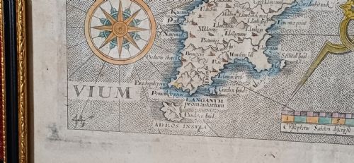 MAP OF CAERNARVONSHIRE BASED ON SAXTON'S 1579 MAP REDUCED BY WILLIAM HOLE FOR CAMDENS BRITANNIA 1637 EDITION - ADDITIONAL PHOTO 15
