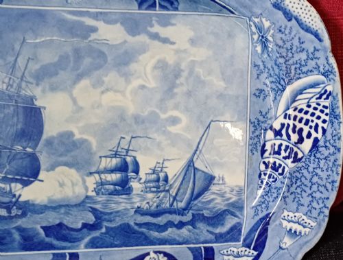 A FANTASTIC ENGLISH EARTHENWARE DISH SHIPPING SERIES DAY SEA BATTLE DATING CIRCA 1820 - ADDITIONAL PHOTO 4