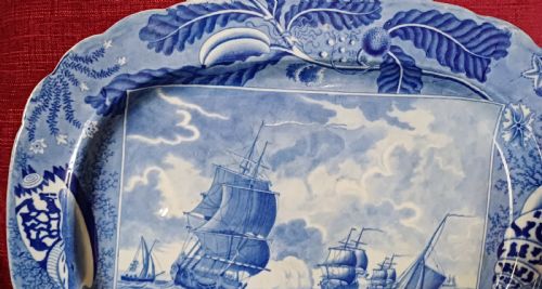 A FANTASTIC ENGLISH EARTHENWARE DISH SHIPPING SERIES DAY SEA BATTLE DATING CIRCA 1820 - ADDITIONAL PHOTO 11