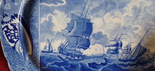 A FANTASTIC ENGLISH EARTHENWARE DISH SHIPPING SERIES DAY SEA BATTLE DATING CIRCA 1820 - ADDITIONAL PHOTO 12