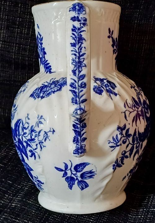 CAUGHLEY COALPORT TRANSITIONAL BLUE AND WHITE MASK HEAD JUG IN THE PINE CONE DECORATION DATING CIRCA 1800 - ADDITIONAL PHOTO 3