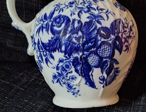 CAUGHLEY COALPORT TRANSITIONAL BLUE AND WHITE MASK HEAD JUG IN THE PINE CONE DECORATION DATING CIRCA 1800 - ADDITIONAL PHOTO 7