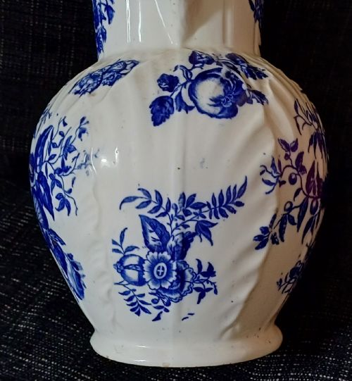 CAUGHLEY COALPORT TRANSITIONAL BLUE AND WHITE MASK HEAD JUG IN THE PINE CONE DECORATION DATING CIRCA 1800 - ADDITIONAL PHOTO 12