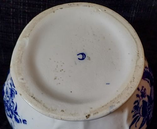 CAUGHLEY COALPORT TRANSITIONAL BLUE AND WHITE MASK HEAD JUG IN THE PINE CONE DECORATION DATING CIRCA 1800 - ADDITIONAL PHOTO 20