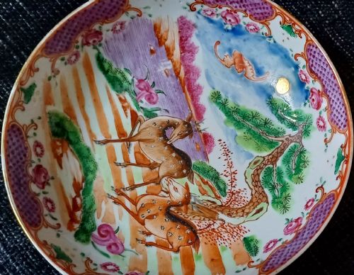 CHINESE 18TH CENTURY TEA BOWL SAUCER DECORATED WITH AN AUSPICIOUS FIVE BLESSINGS SCENE IN THE MANDARIN PALLET DATING CIRCA 1760 - ADDITIONAL PHOTO 16