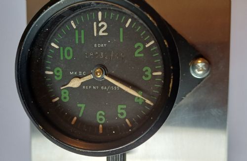 RESERVED GS WW2 RAF ISSUED 8DAY MK 2C FLUORESCENT G420 6A1595 COCKPIT CLOCK ISSUE NO 1803244 DATING 1944 - ADDITIONAL PHOTO 7