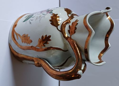 LIVESLEY POWELL CO LUSTERWARE BOTANICAL IRONSTONE CHINA JUG DATING CIRCA 1855 - ADDITIONAL PHOTO 2
