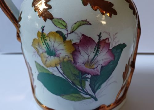 LIVESLEY POWELL CO LUSTERWARE BOTANICAL IRONSTONE CHINA JUG DATING CIRCA 1855 - ADDITIONAL PHOTO 11