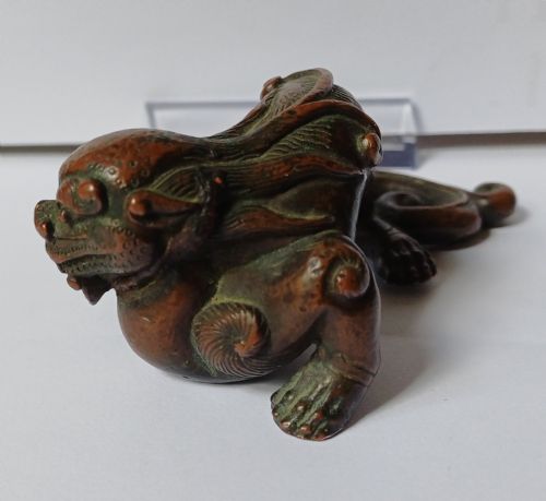RESERVED JMCHINESE BRONZE FABULOUS BEAST SCROLL WEIGHT 17TH18TH CENTURY - ADDITIONAL PHOTO 2