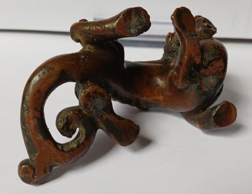 RESERVED JMCHINESE BRONZE FABULOUS BEAST SCROLL WEIGHT 17TH18TH CENTURY - ADDITIONAL PHOTO 8