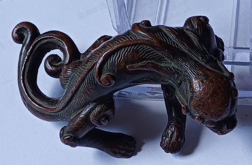 RESERVED JMCHINESE BRONZE FABULOUS BEAST SCROLL WEIGHT 17TH18TH CENTURY - ADDITIONAL PHOTO 11
