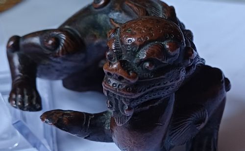 RESERVED JMCHINESE BRONZE FABULOUS BEAST SCROLL WEIGHT 17TH18TH CENTURY - ADDITIONAL PHOTO 13
