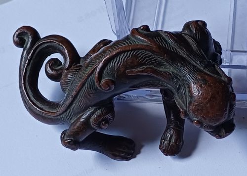 RESERVED JMCHINESE BRONZE FABULOUS BEAST SCROLL WEIGHT 17TH18TH CENTURY - ADDITIONAL PHOTO 15