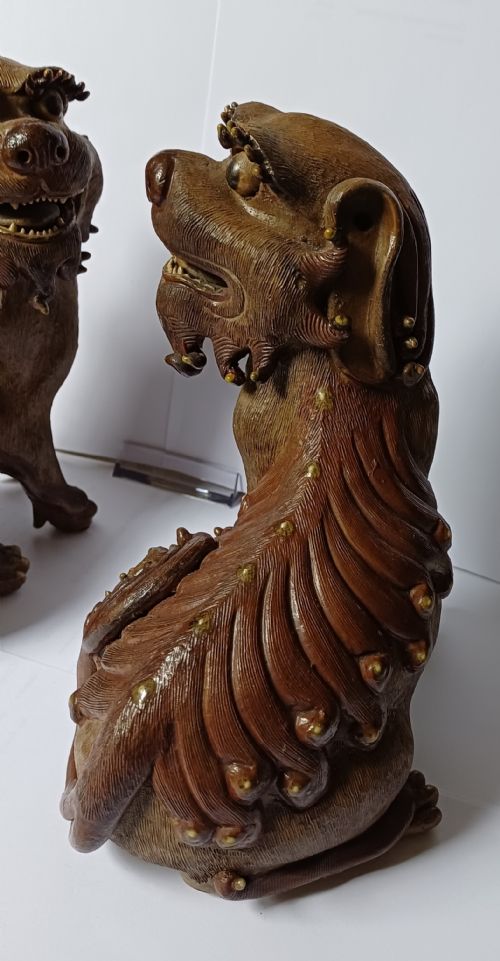 PAIR OF CHINESE SHIWAN BUDDHISTIC LION DOGS FOO DOGS LATE 19THEARLY 20TH CENTURY - ADDITIONAL PHOTO 7