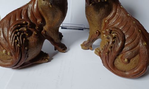 PAIR OF CHINESE SHIWAN BUDDHISTIC LION DOGS FOO DOGS LATE 19THEARLY 20TH CENTURY - ADDITIONAL PHOTO 11