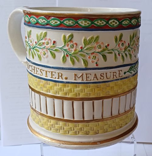 A LARGE PEARLWARE WINCHESTER MEASURE FROG MUG CIRCA 1820 - ADDITIONAL PHOTO 6