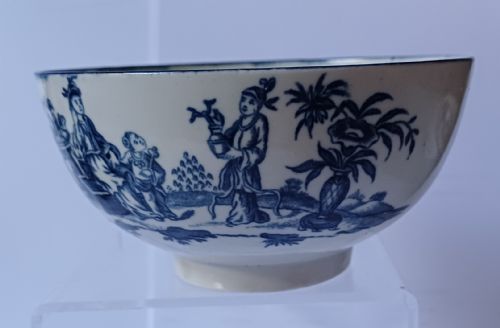 RARE WORCESTER MOTHER AND CHILD BLUE AND WHITE BOWL C1780 - ADDITIONAL PHOTO 2