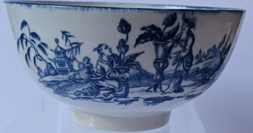 RARE WORCESTER MOTHER AND CHILD BLUE AND WHITE BOWL C1780 - ADDITIONAL PHOTO 12