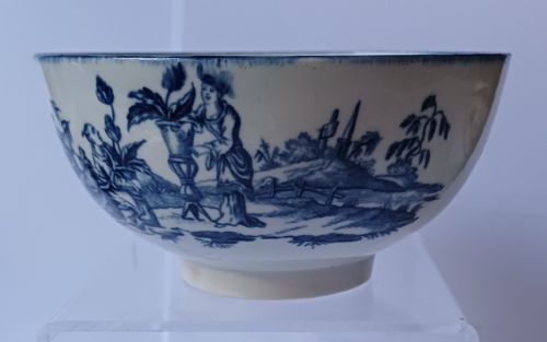 RARE WORCESTER MOTHER AND CHILD BLUE AND WHITE BOWL C1780 - ADDITIONAL PHOTO 15