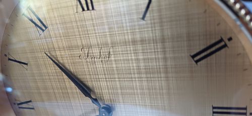 IMHOF GILT DESK CLOCK VERY FINE ROUND DIAL 8DAY 15JEWEL CIRCA 1960 - ADDITIONAL PHOTO 3