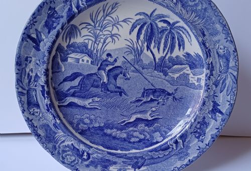 fig 2. Copeland Late Spode ‘Indian Sporting Scenes’ Rare Side Plate – The Hog Deer at Bay