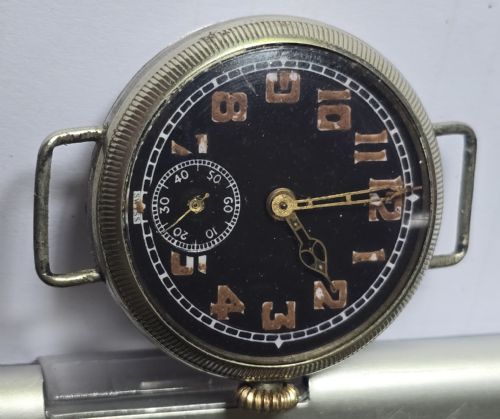 RARE WW1 MILITARY ISSUED BLACK DIAL TRENCH WATCH CIRCA 1916 ORIGINAL MILITARY MARKINGS I 25105R - ADDITIONAL PHOTO 1