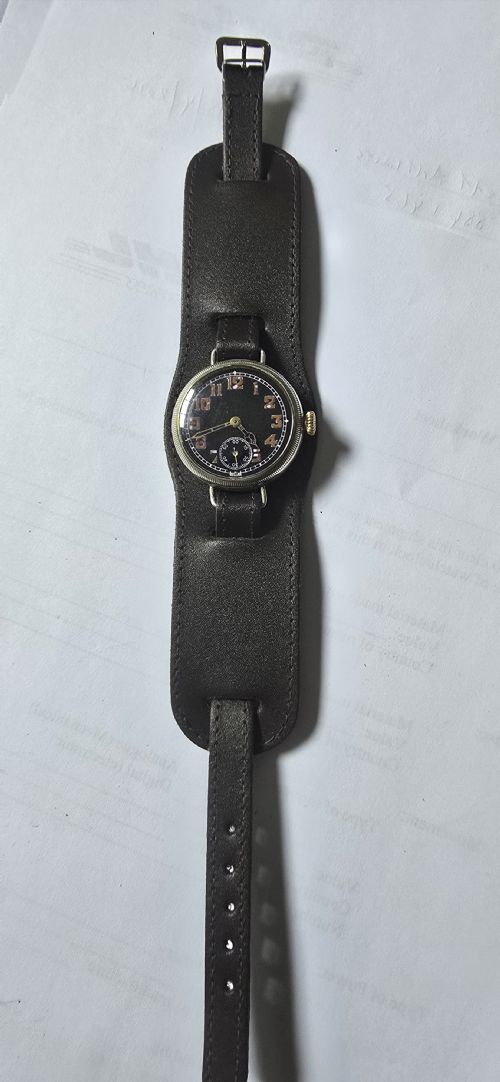 RARE WW1 MILITARY ISSUED BLACK DIAL TRENCH WATCH CIRCA 1916 ORIGINAL MILITARY MARKINGS I 25105R - ADDITIONAL PHOTO 3