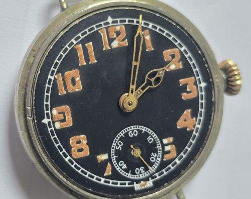 RARE WW1 MILITARY ISSUED BLACK DIAL TRENCH WATCH CIRCA 1916 ORIGINAL MILITARY MARKINGS I 25105R - ADDITIONAL PHOTO 9